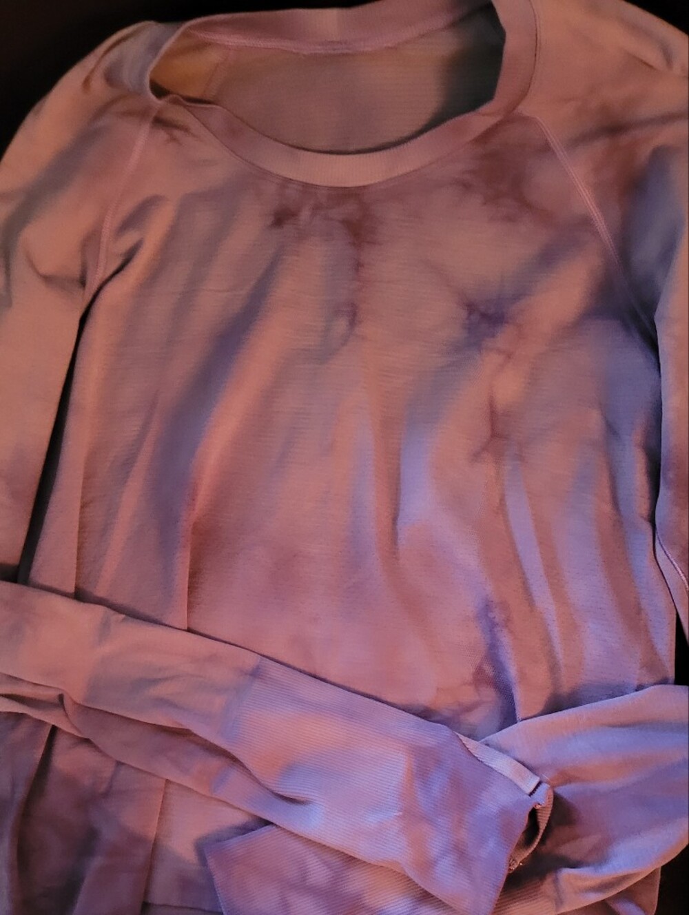 Lululemon Women's Long-Sleeve Crew Neck Top - Lavender Tie-Dye
